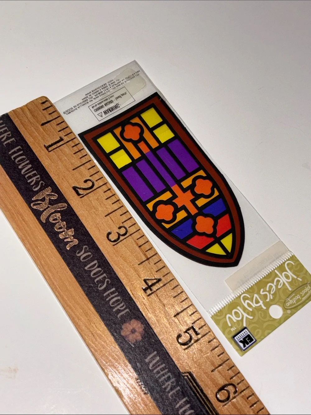 Jolee's By You Stained Glass Church Window EMBELLISHMENT - Purple, Yellow, Orang